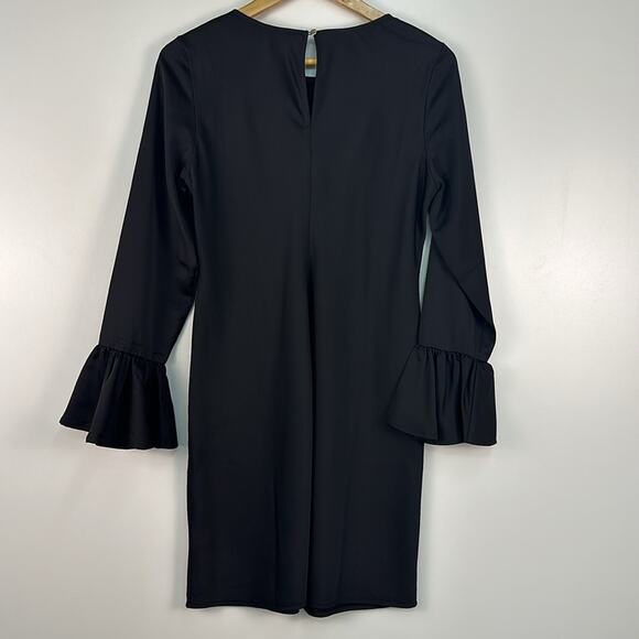 J. Crew Bell-sleeve satin black dress size 4 New with tags NWT - Picture 3 of 10
